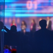 people watching at a conference