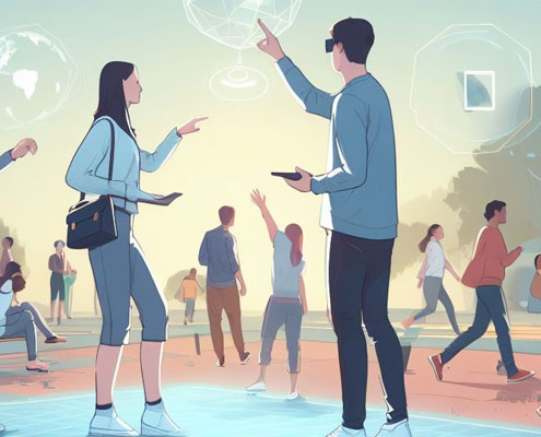 graphic image of people in a park